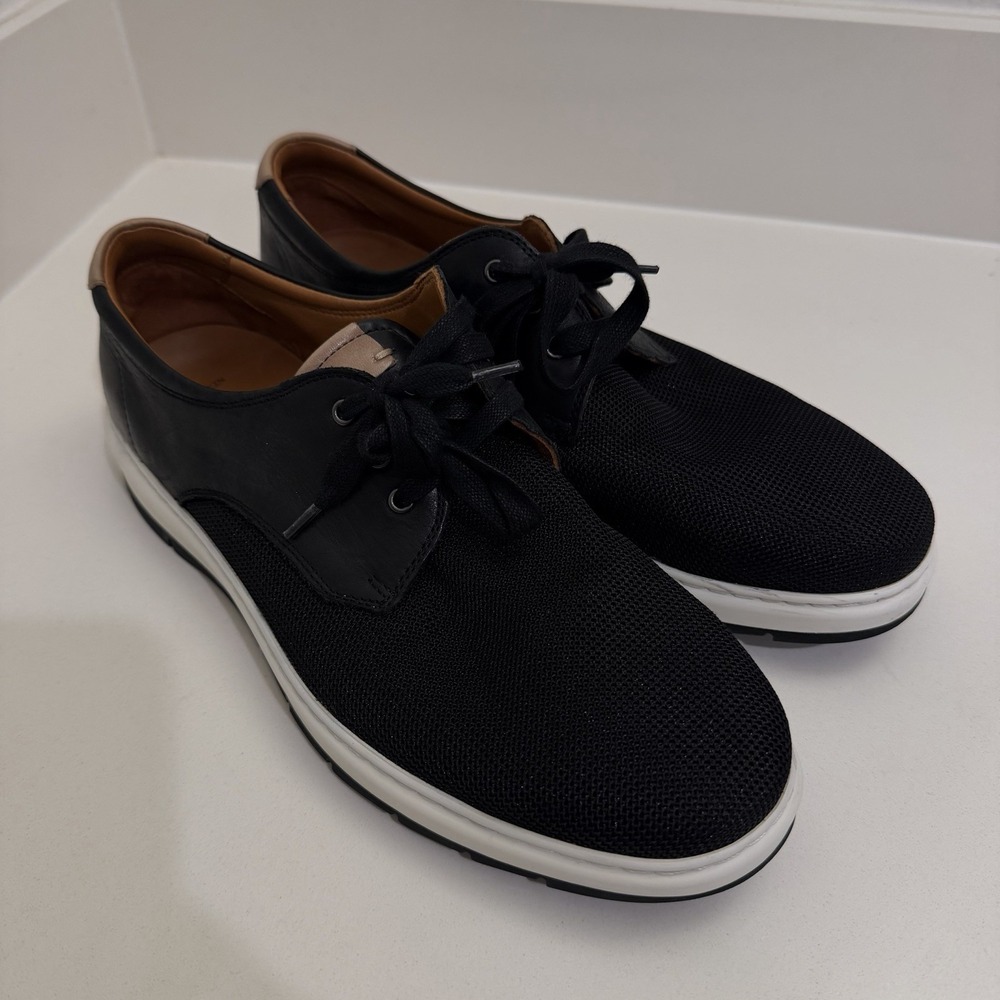 Johnston & Murphy Elliston Plain Toe Black Flex Sheepskin Shoes Men's 8.5 M $150